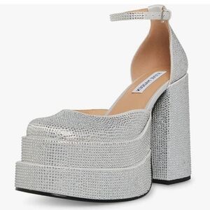 Steve Madden Silver Platform Heels